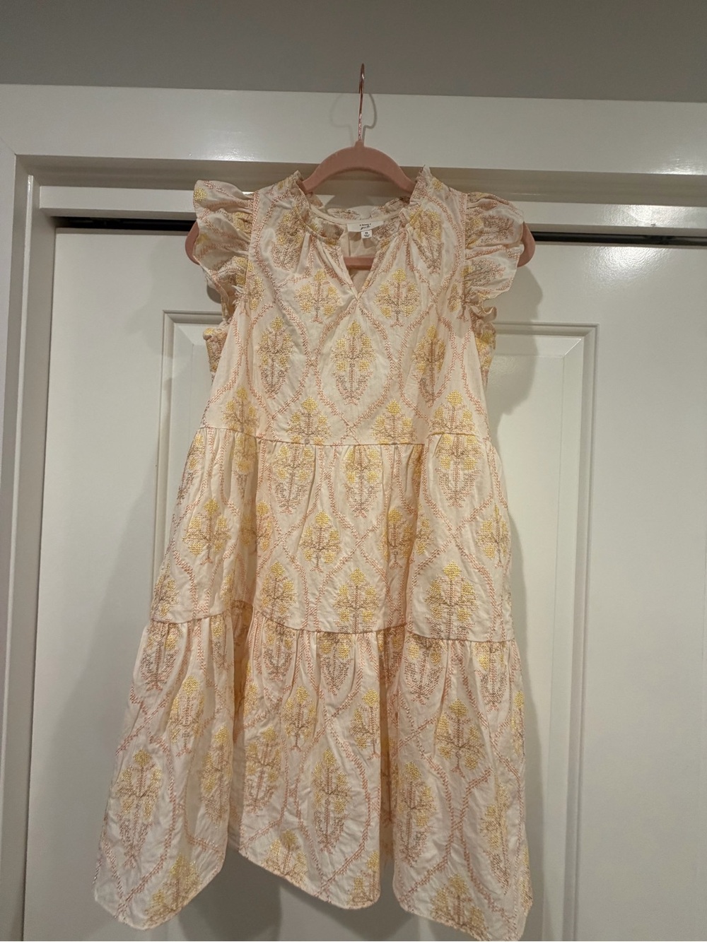 Girls' (a loves a) Yellow Floral Tiered Dress